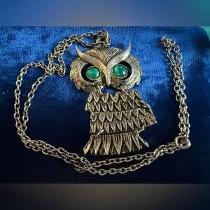 Vintage Owl Pendant Necklace